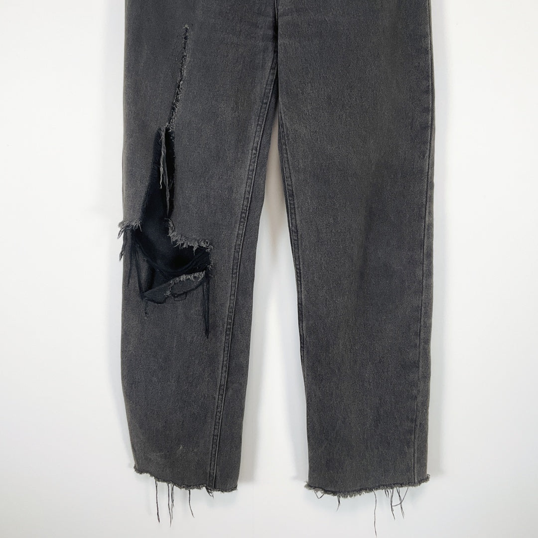Ksubi Black Distressed Straight Leg Jeans