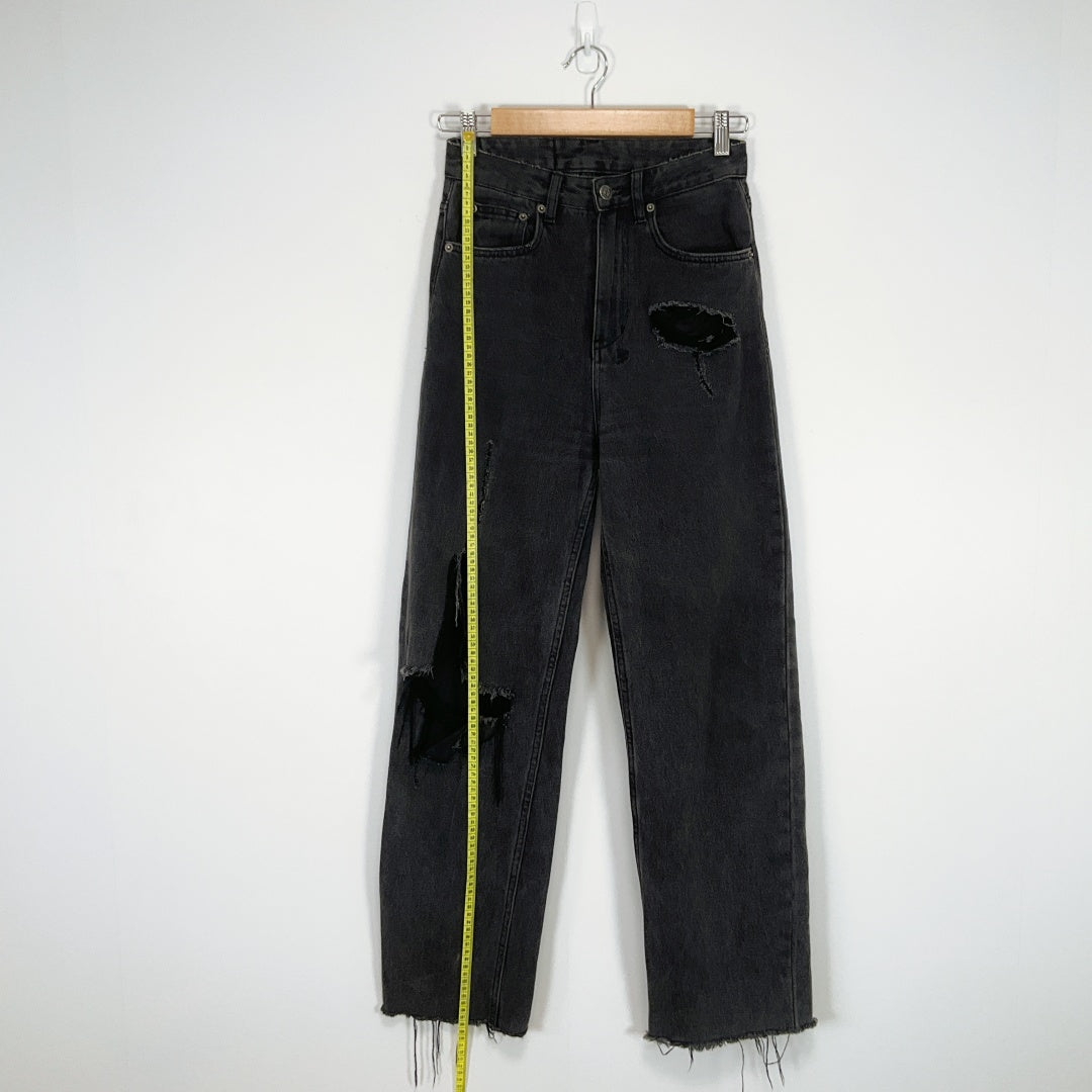 Ksubi Black Distressed Straight Leg Jeans