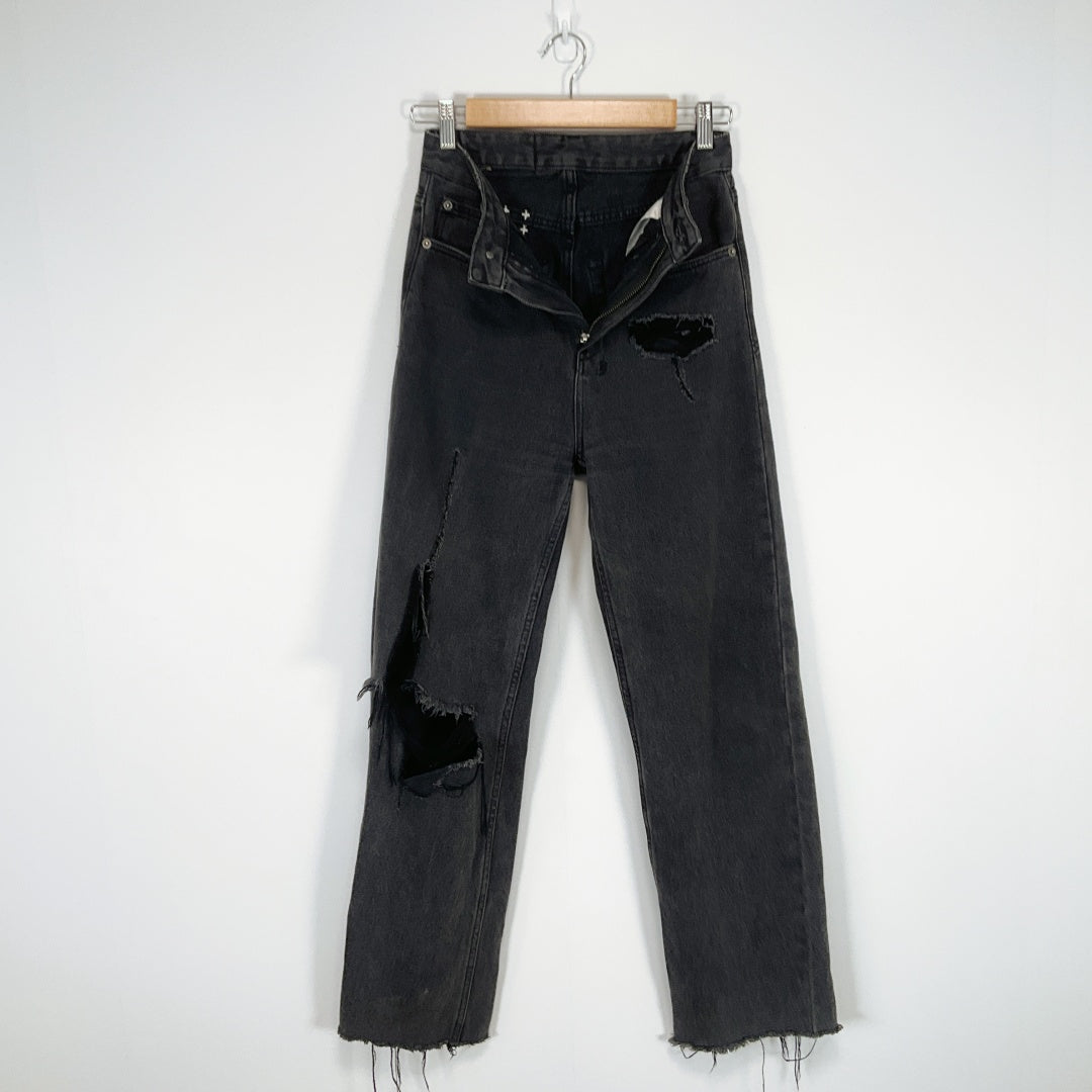 Ksubi Black Distressed Straight Leg Jeans