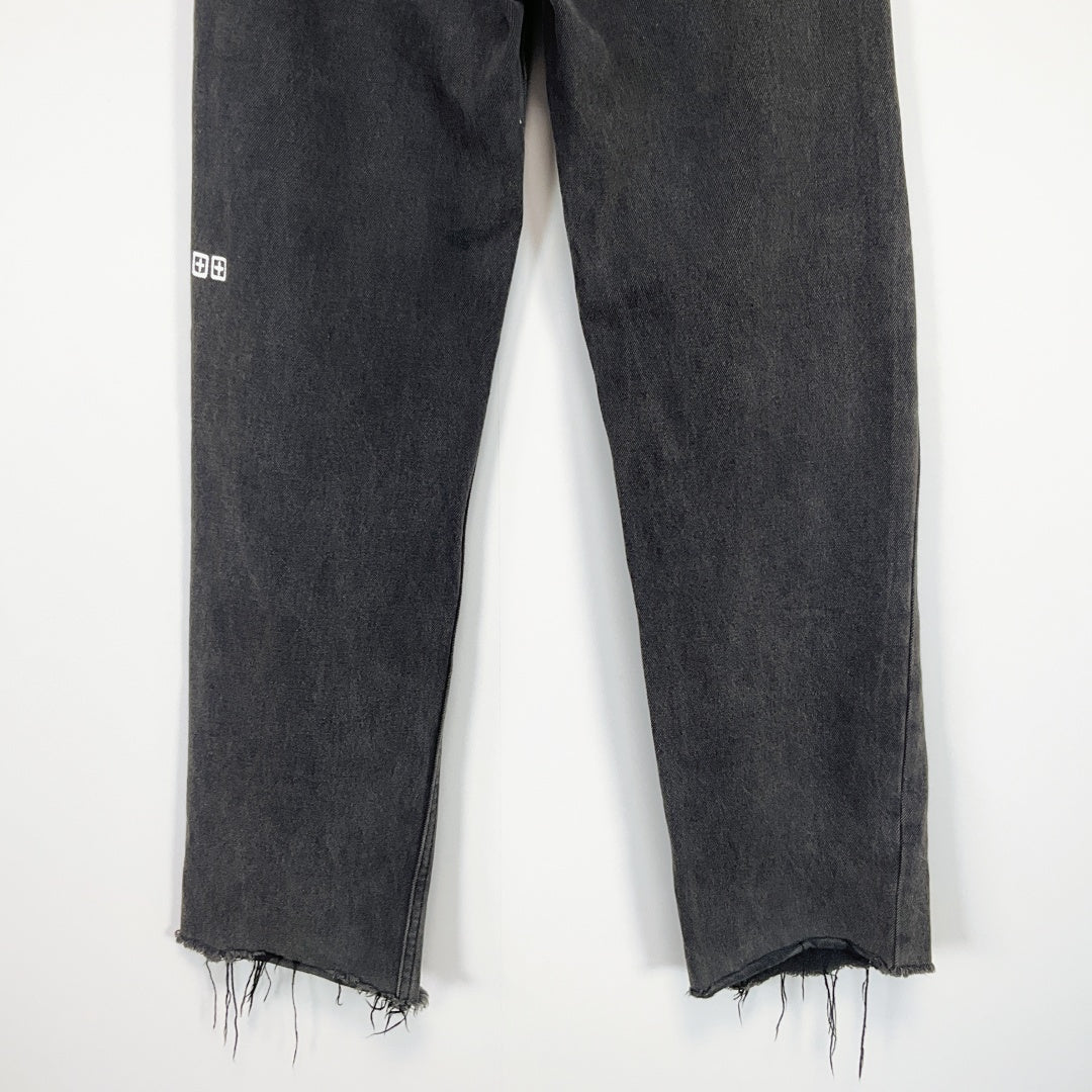 Ksubi Black Distressed Straight Leg Jeans