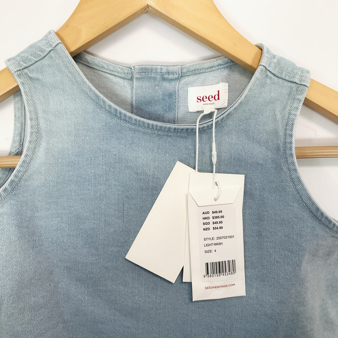 Seed Kids Light Wash Denim Sleeveless Top