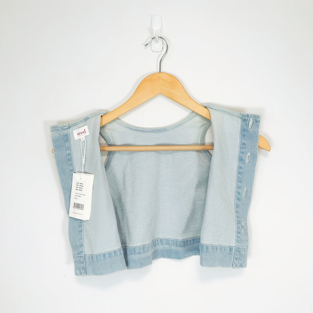 Seed Kids Light Wash Denim Sleeveless Top
