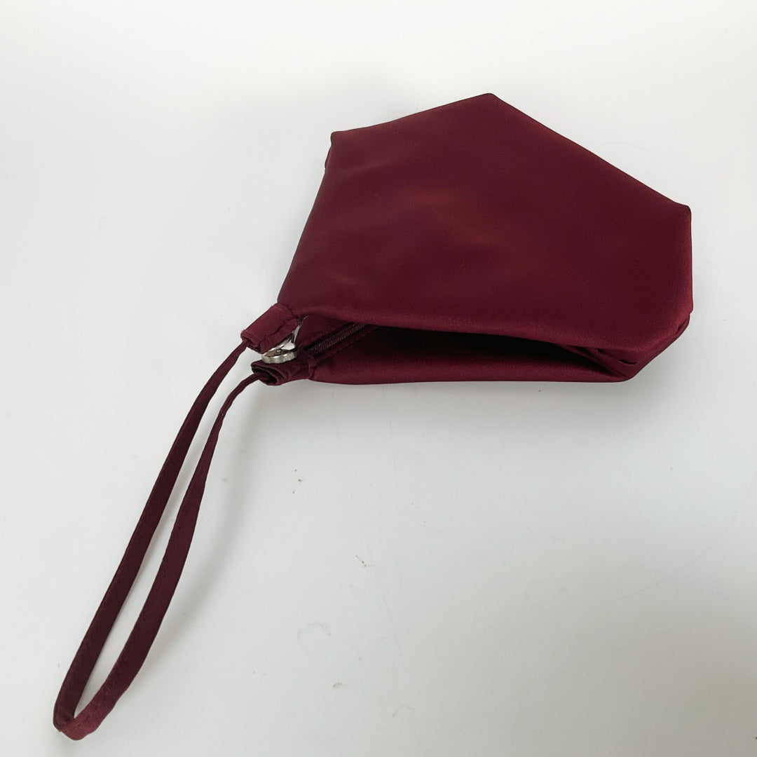 DAVID'S BRIDAL Burgundy Satin Formal Dress with Handbag