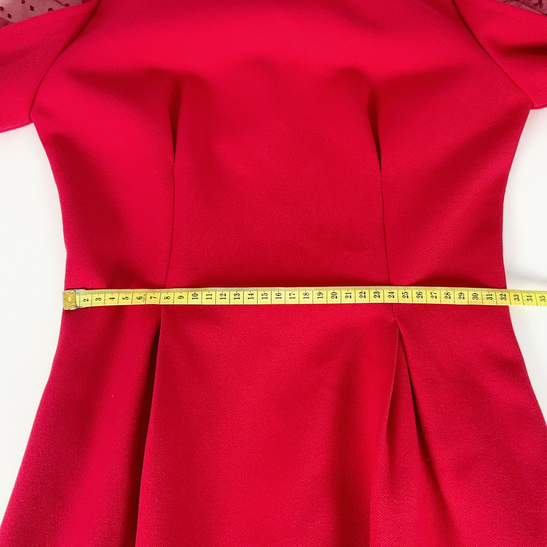 HANYULIN Red Long Sleeve Mini Dress
