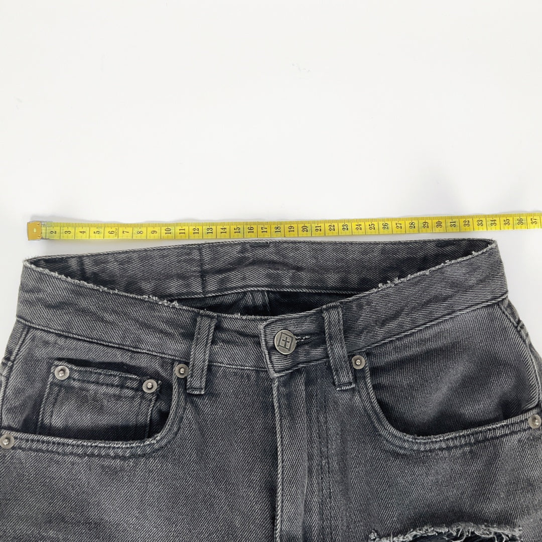 Ksubi Black Distressed Straight Leg Jeans