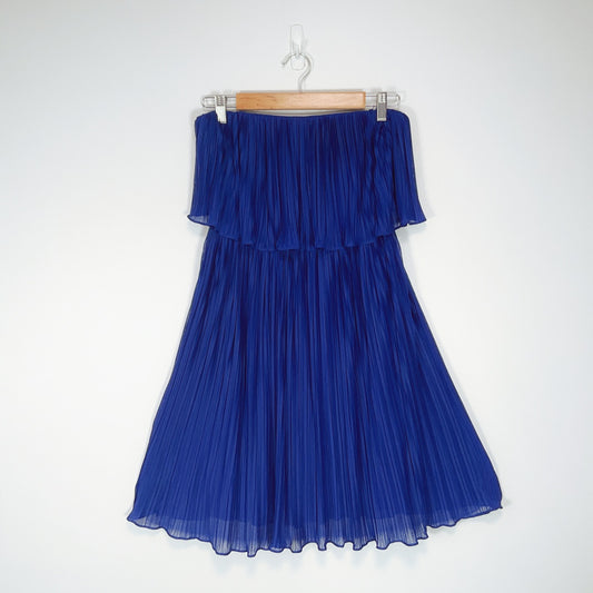FOREVER NEW Navy Pleated Layered Mini Dress
