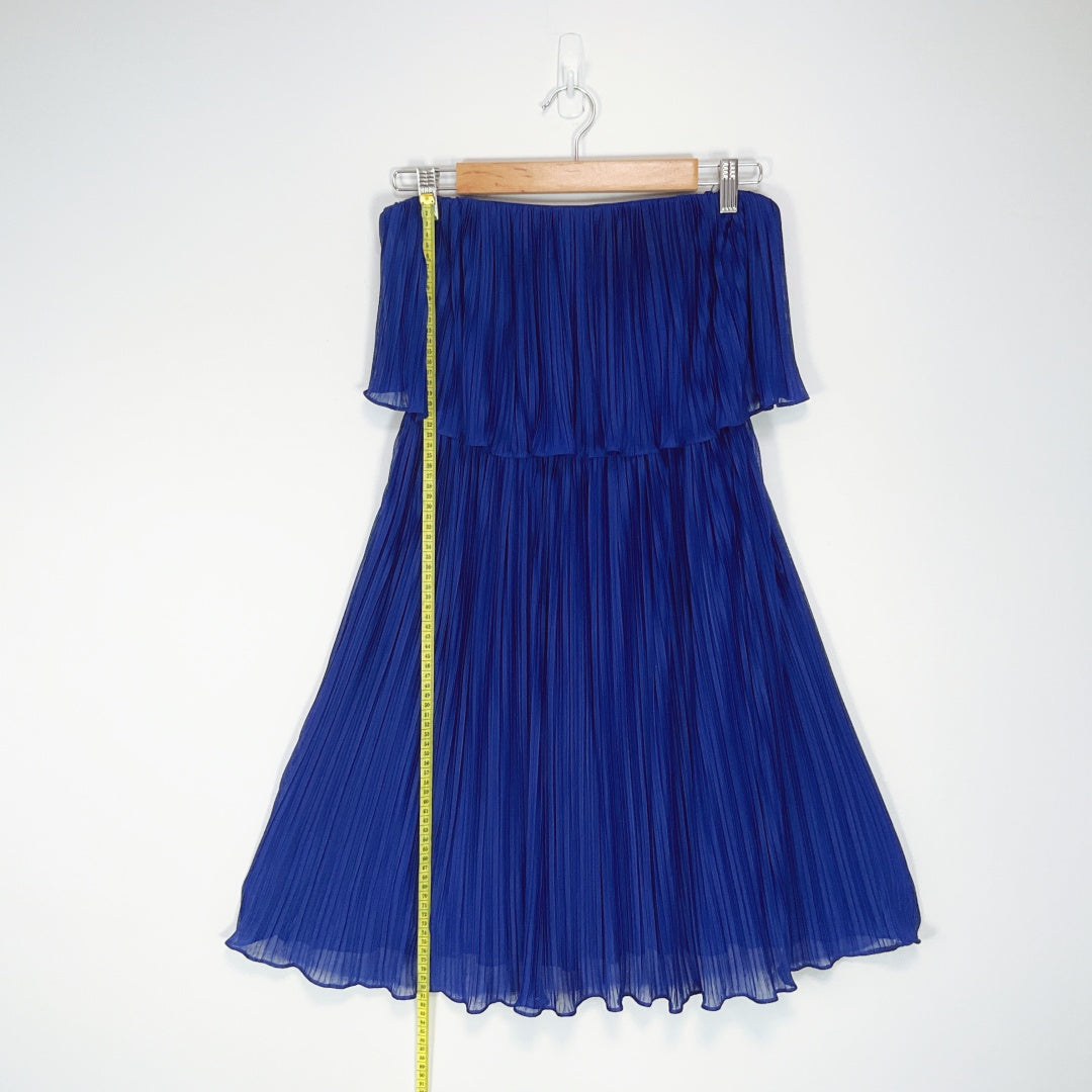 FOREVER NEW Navy Pleated Layered Mini Dress