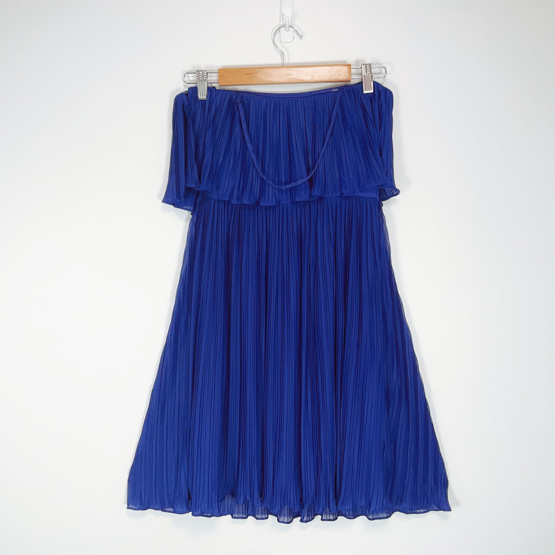 FOREVER NEW Navy Pleated Layered Mini Dress