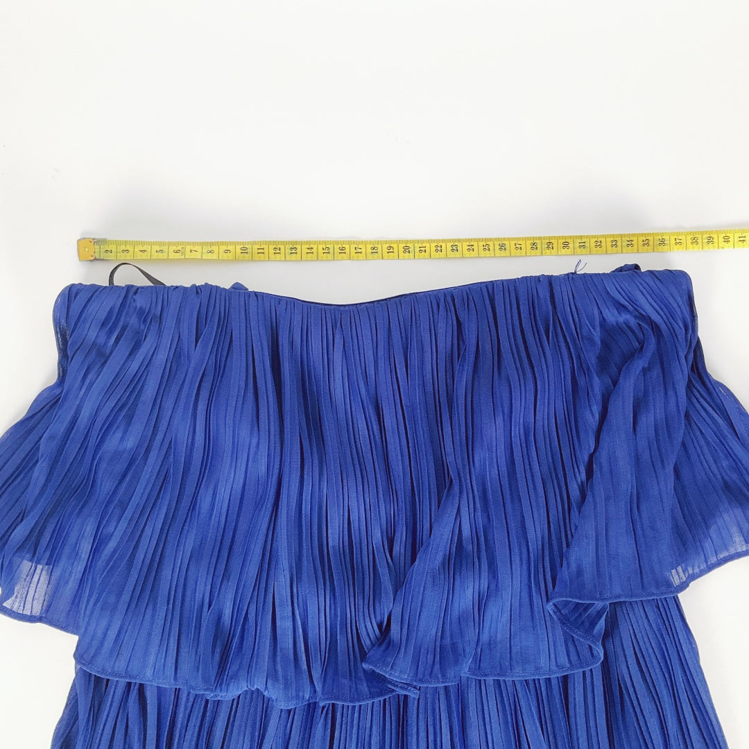 FOREVER NEW Navy Pleated Layered Mini Dress