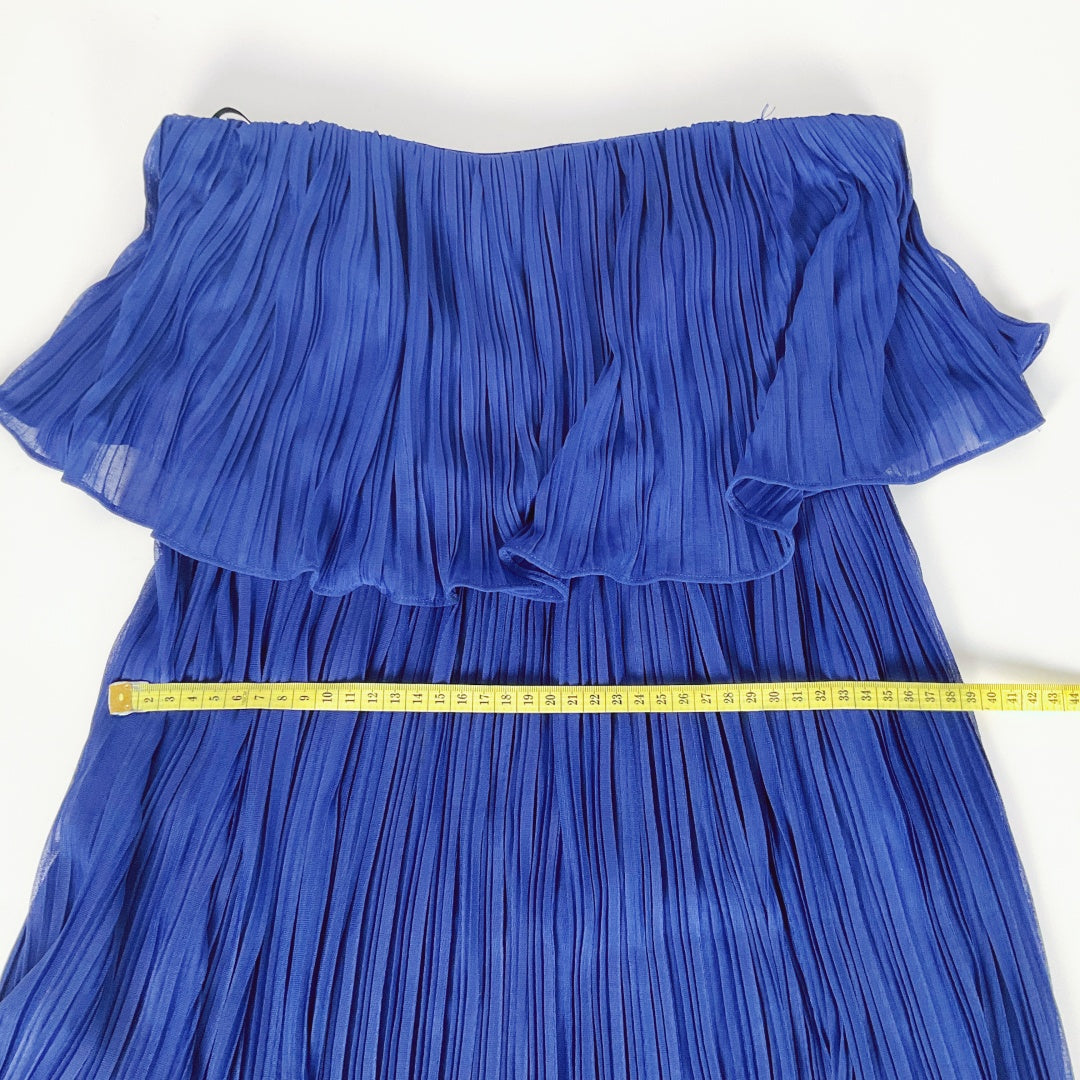 FOREVER NEW Navy Pleated Layered Mini Dress