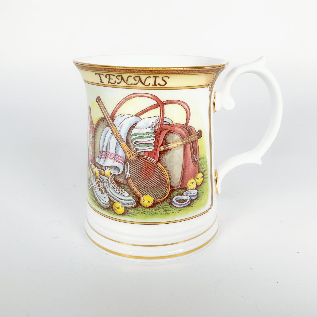 Queen's Fine Bone China Tennis Collectors Tankard Mug with Original Box & Sleeve