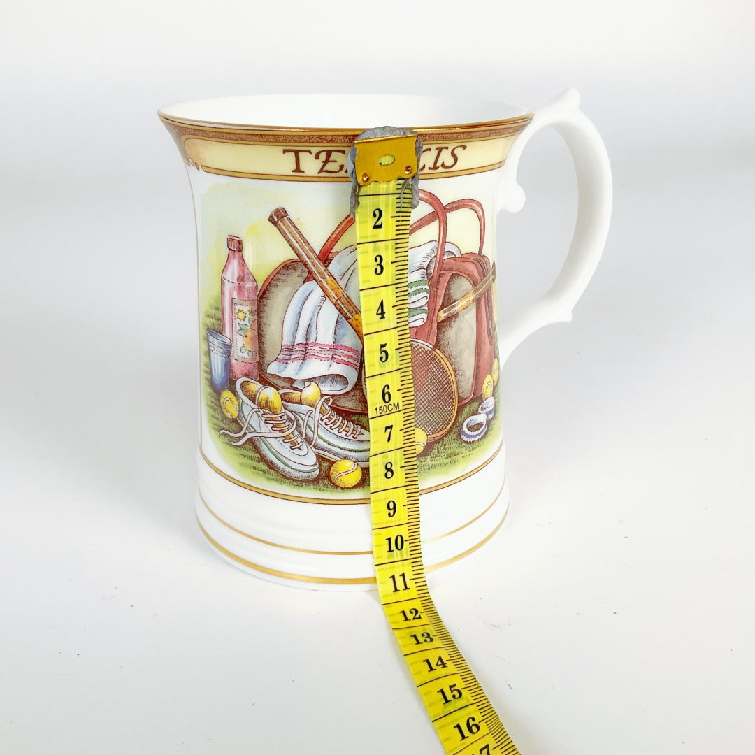 Queen's Fine Bone China Tennis Collectors Tankard Mug with Original Box & Sleeve