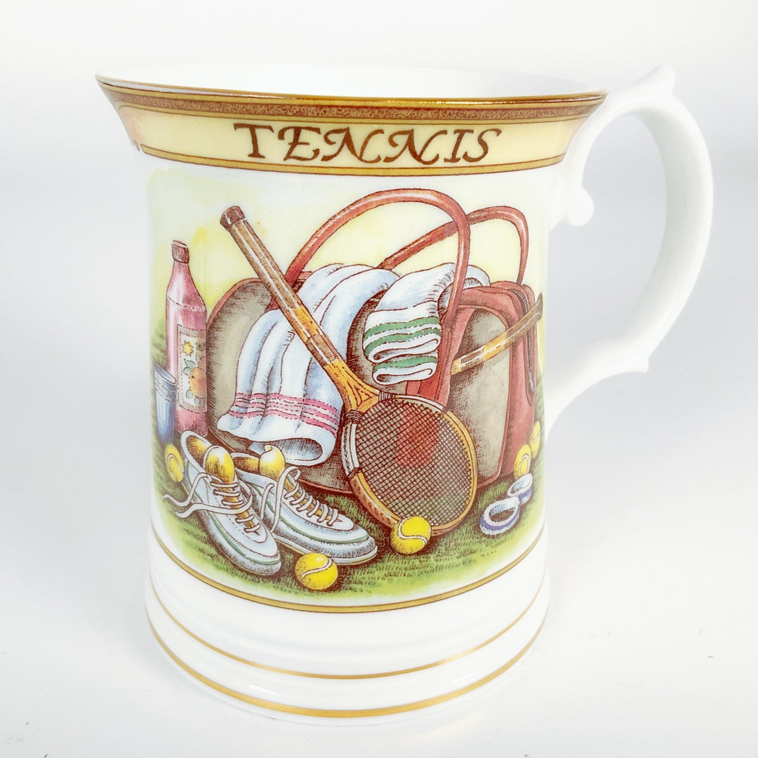 Queen's Fine Bone China Tennis Collectors Tankard Mug with Original Box & Sleeve