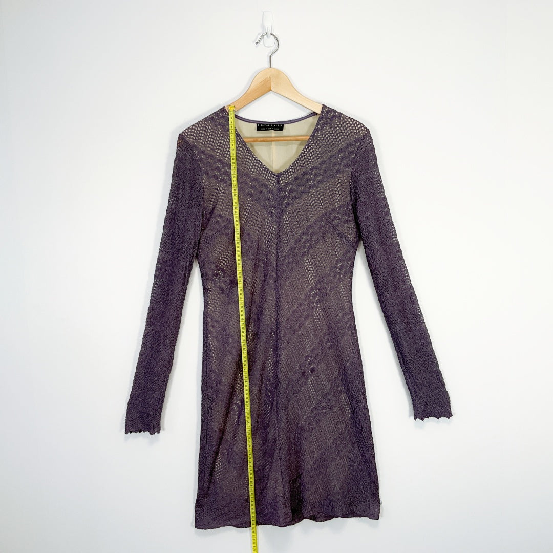 CATALYST - Long Sleeve Midi Lace Dress