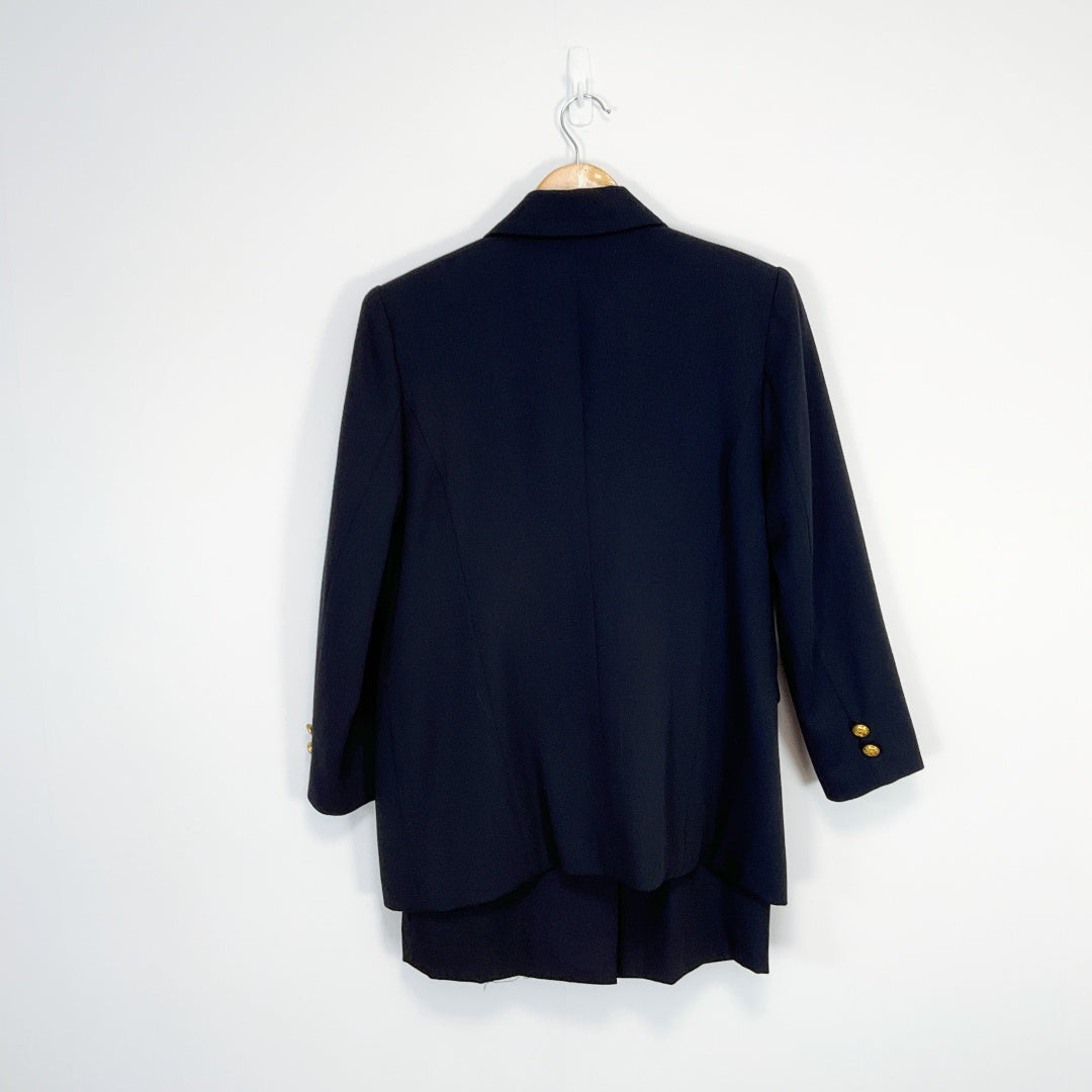 Tailored Navy Blazer and Skirt Set