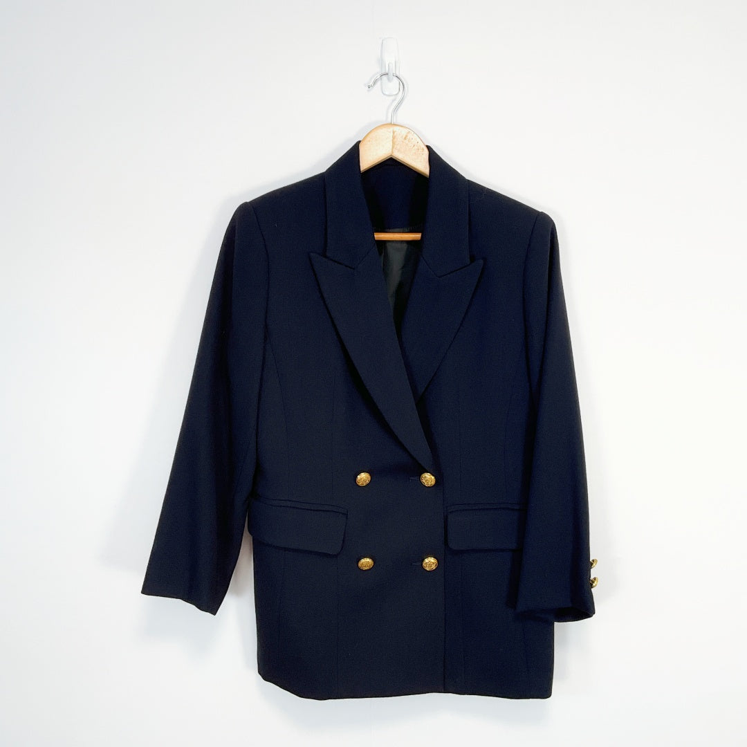 Tailored Navy Blazer and Skirt Set