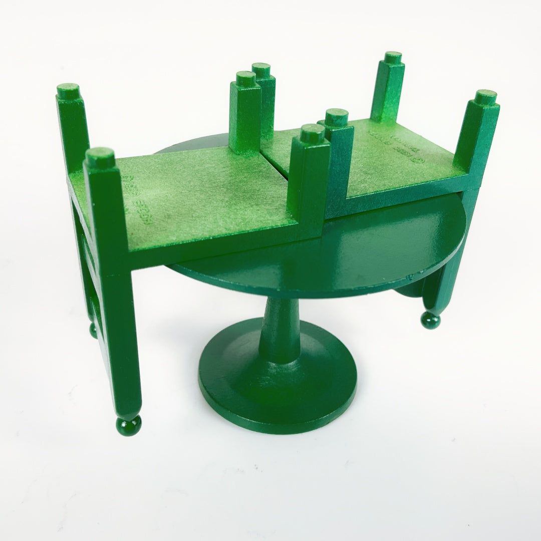 Vintage Green Adjustable Round Table Set Sylvanian Families