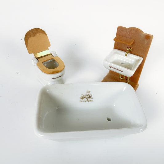 Sylvanian Families Vintage Ceramic Bathroom Set