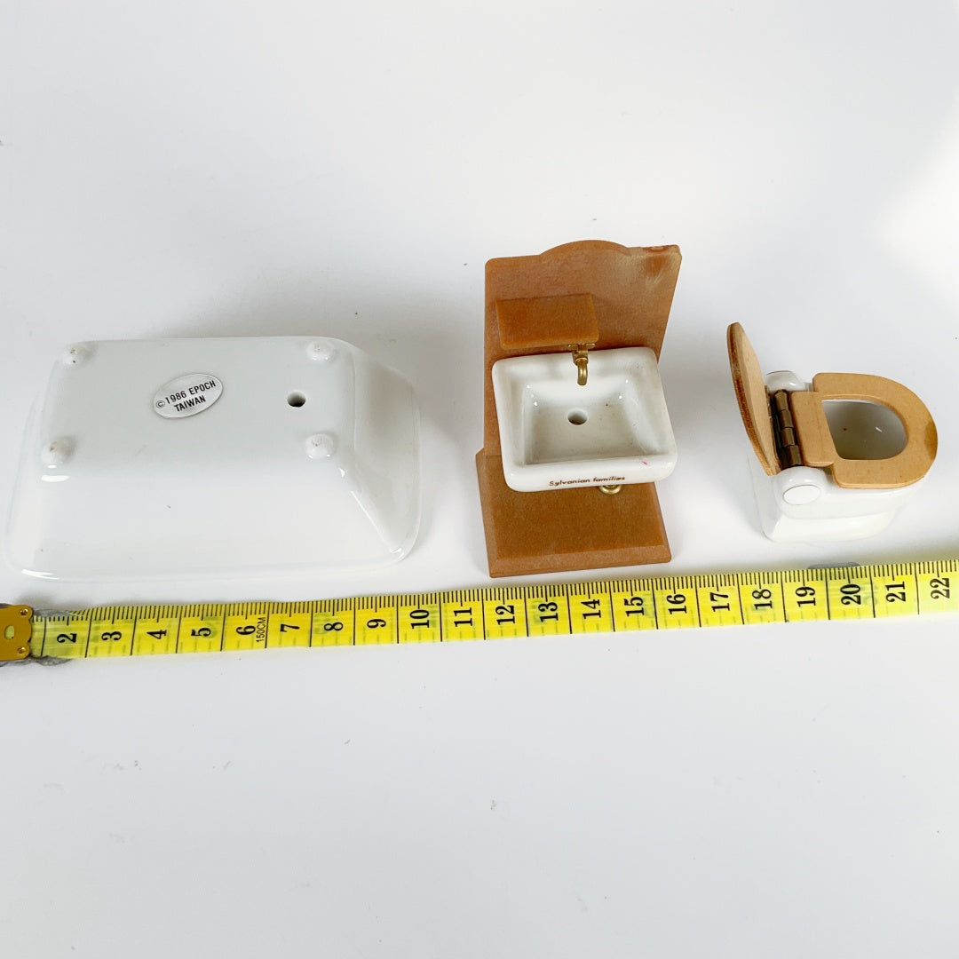 Sylvanian Families Vintage Ceramic Bathroom Set