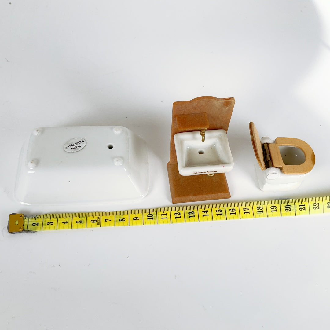 Sylvanian Families Vintage Ceramic Bathroom Set