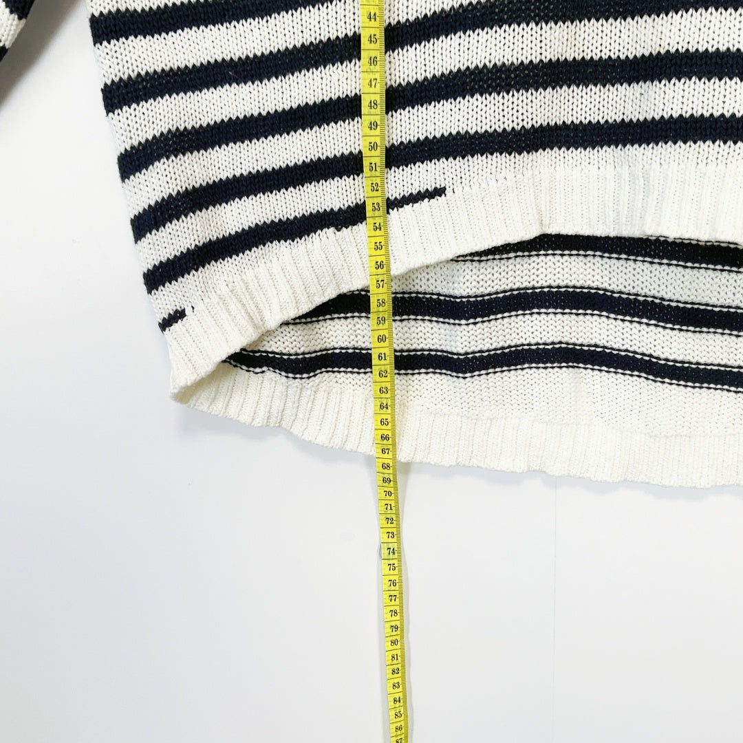 H&M - Cream & Black Striped Knit Sweater