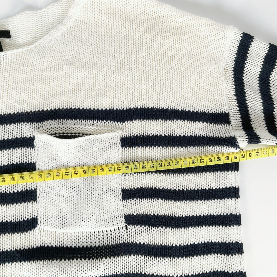 H&M - Cream & Black Striped Knit Sweater