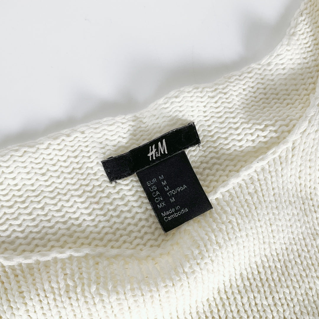 H&M - Cream & Black Striped Knit Sweater