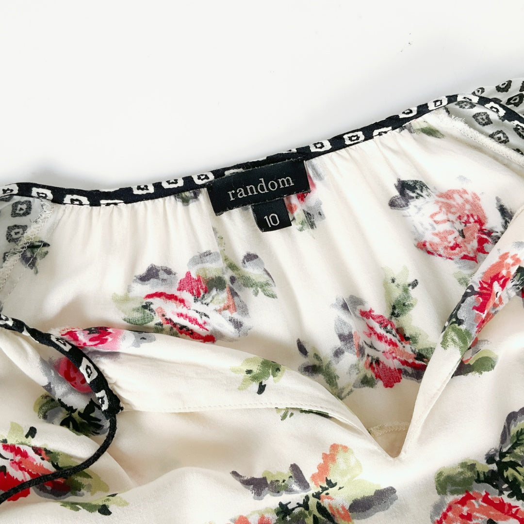 Random - Floral Print Long-Sleeve Top