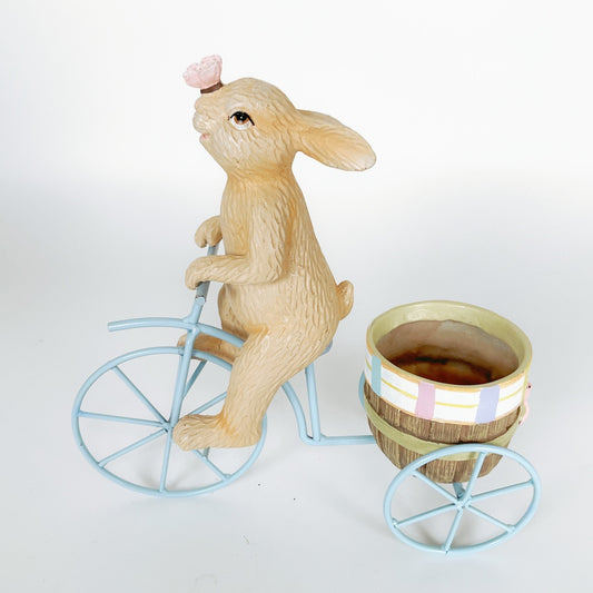 Bunny on a Tricycle with Butterfly &  Basket