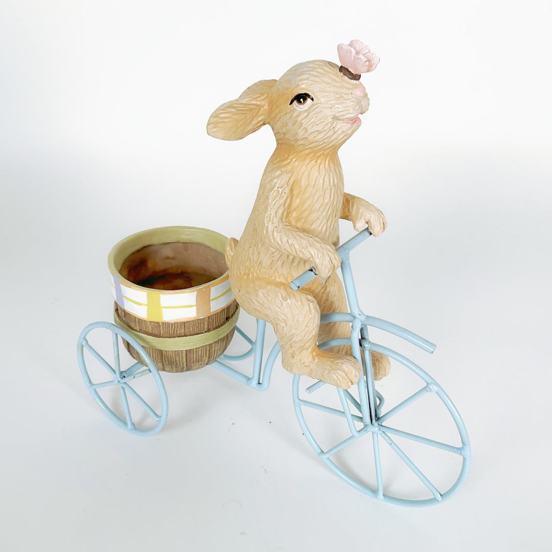 Bunny on a Tricycle with Butterfly &  Basket