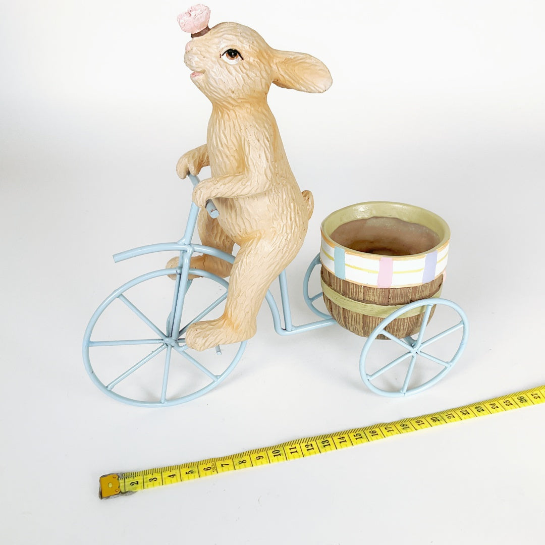 Bunny on a Tricycle with Butterfly &  Basket