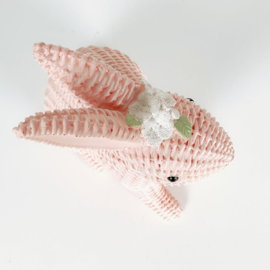 Pink Rattan-Style Bunny