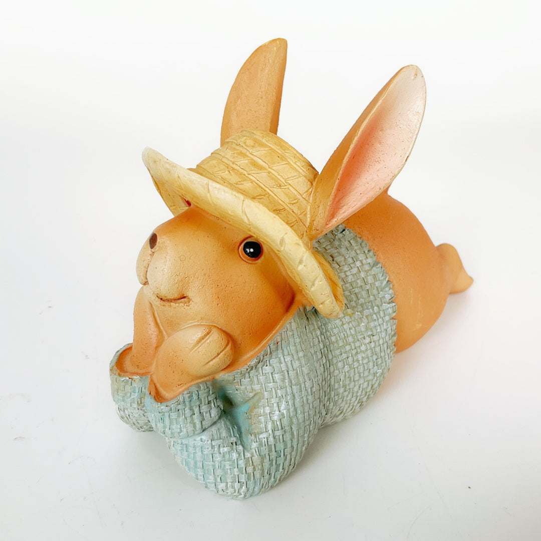 Charming Country Bunny with Straw Hat & Jacket