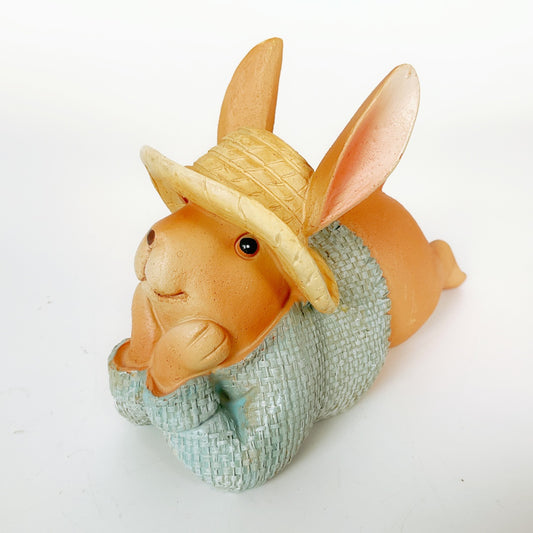 Charming Country Bunny with Straw Hat & Jacket