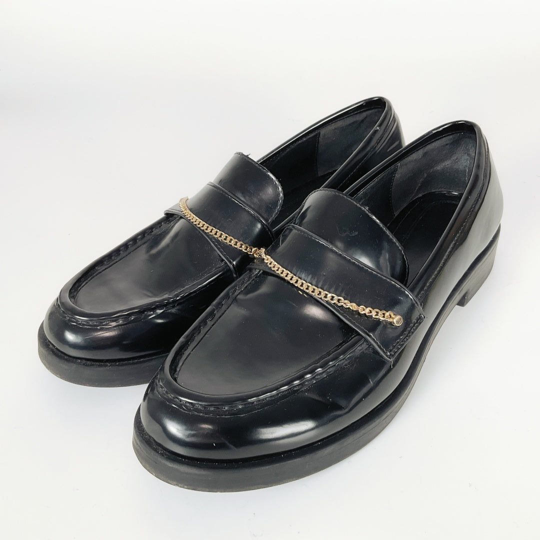 Zara - Black Loafers with Golden hardware