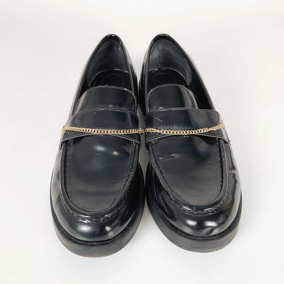 Zara - Black Loafers with Golden hardware