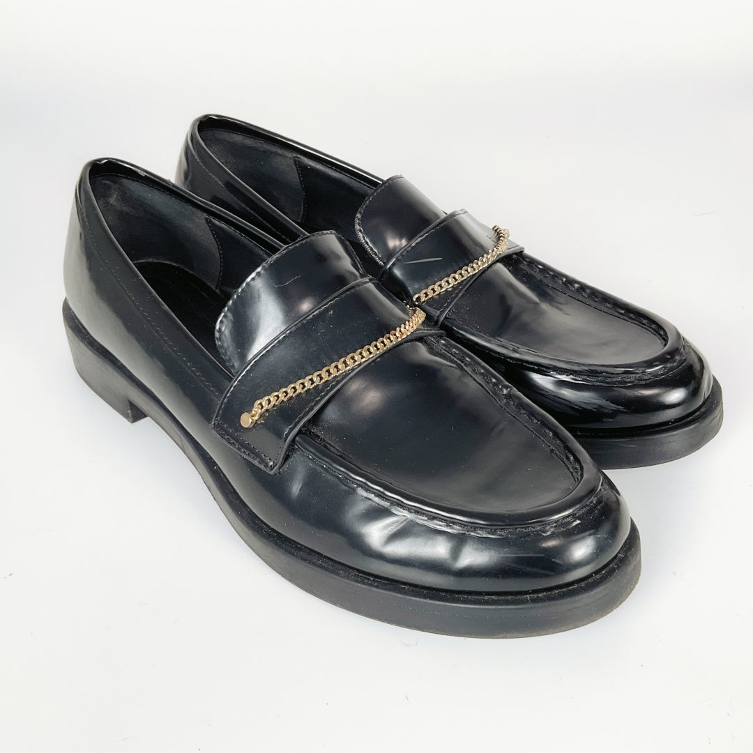 Zara - Black Loafers with Golden hardware