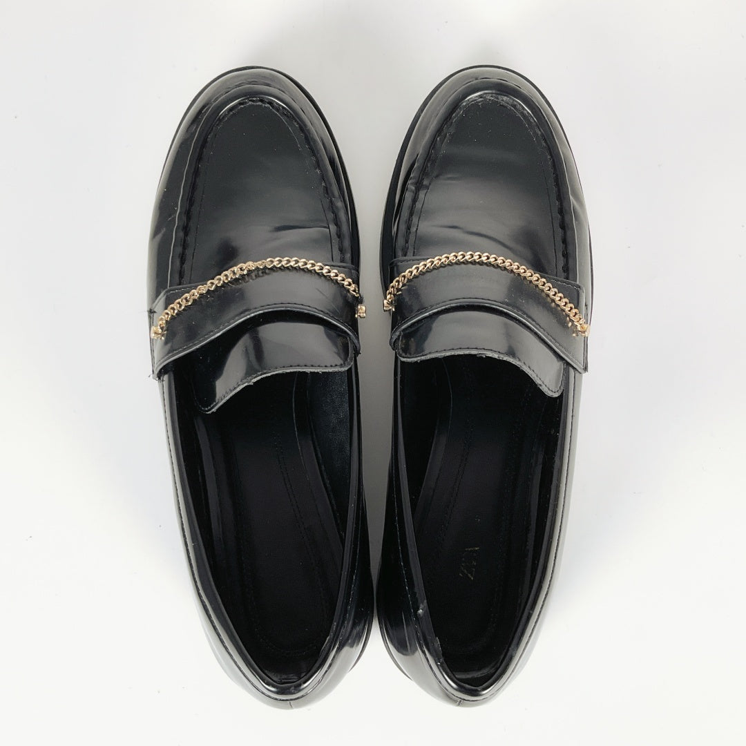 Zara - Black Loafers with Golden hardware