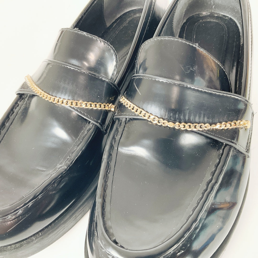 Zara - Black Loafers with Golden hardware