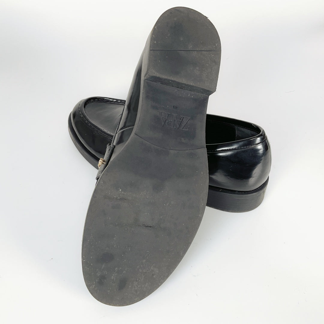Zara - Black Loafers with Golden hardware