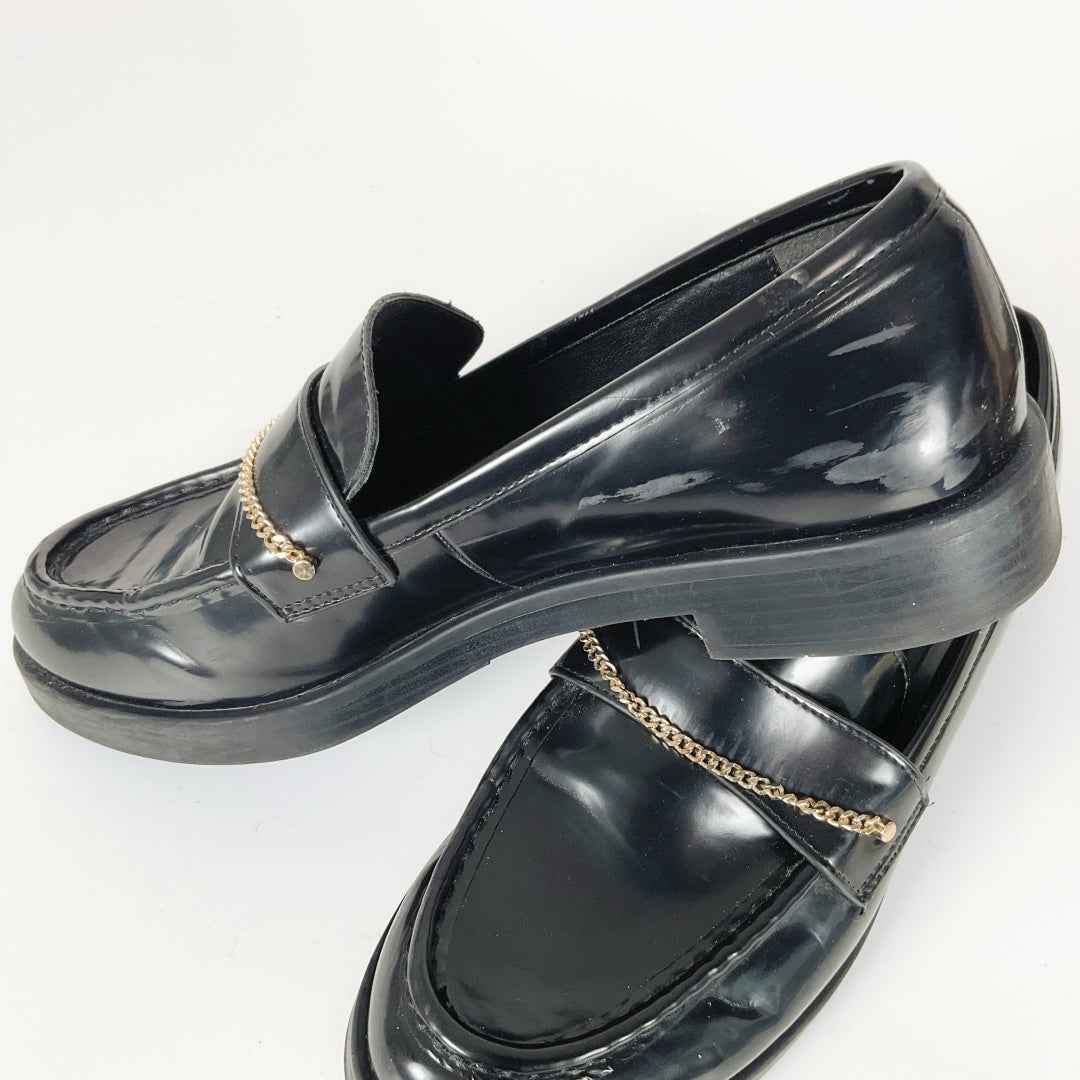 Zara - Black Loafers with Golden hardware