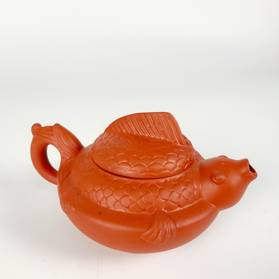 Title - Terracotta Fish-Shaped Teapot