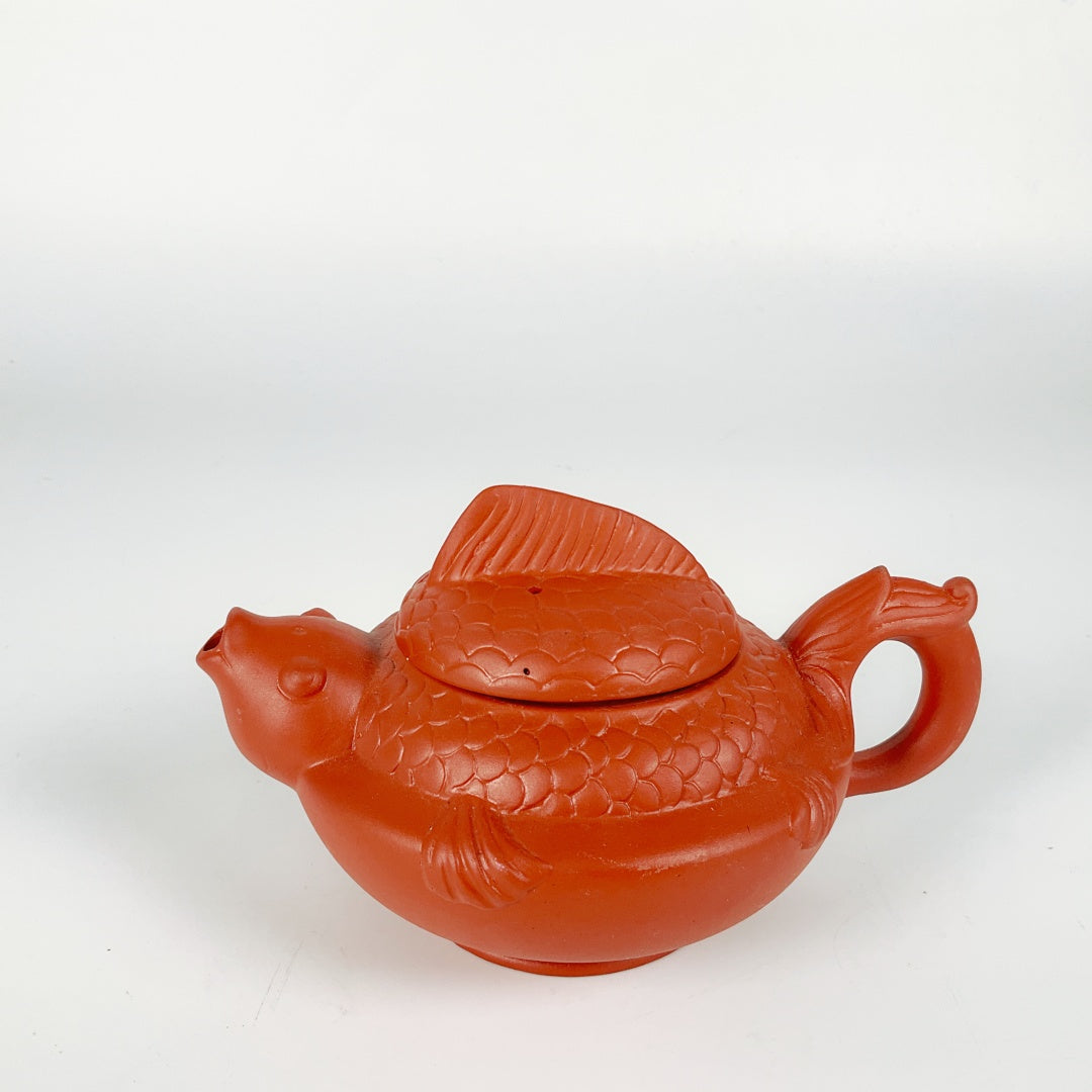 Title - Terracotta Fish-Shaped Teapot