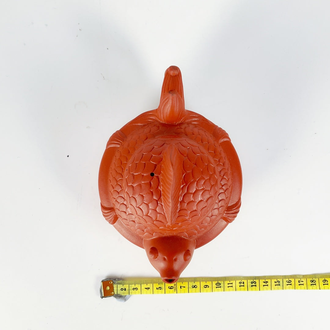 Title - Terracotta Fish-Shaped Teapot