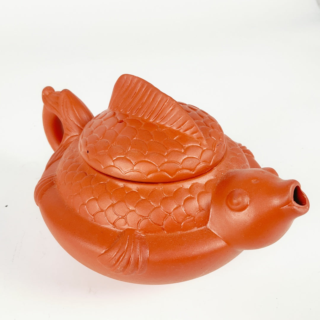 Title - Terracotta Fish-Shaped Teapot