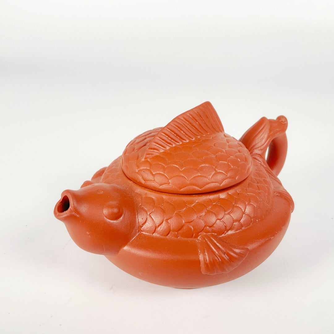 Title - Terracotta Fish-Shaped Teapot