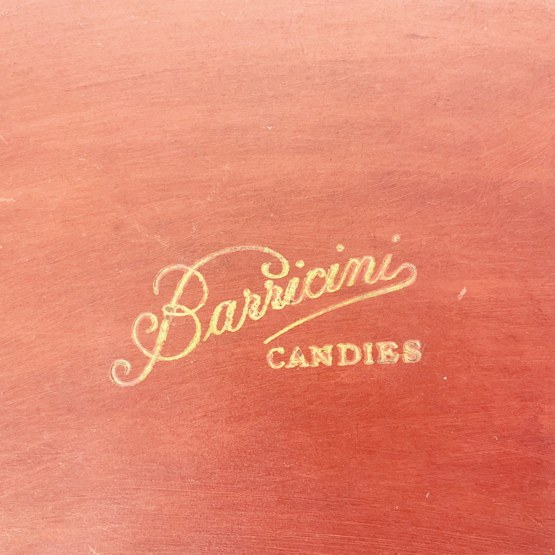 Vintage Barricini Candies Box with Carved Sailing Ship Lid