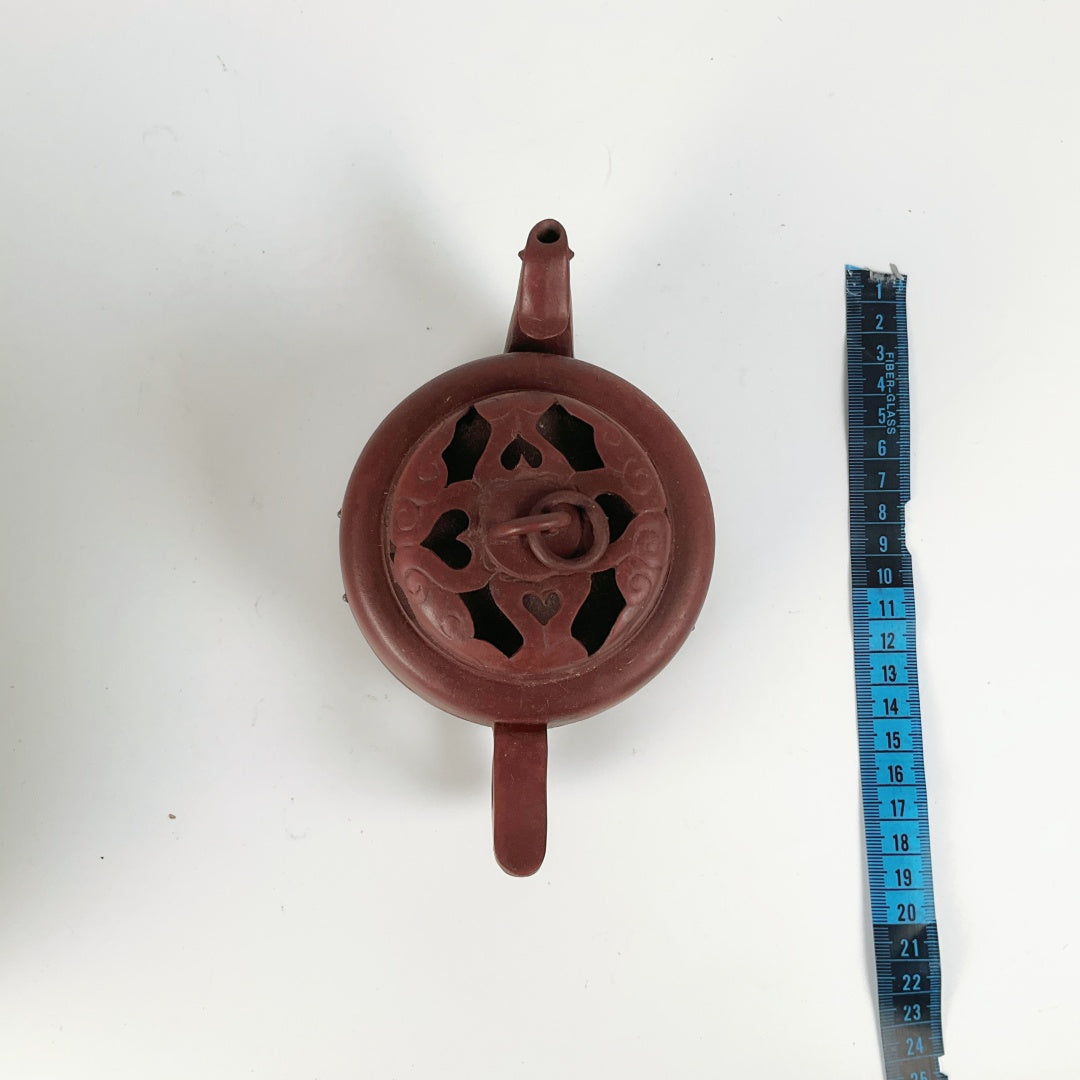 Yixing-Style Zisha Teapot with Pierced and Carved Design