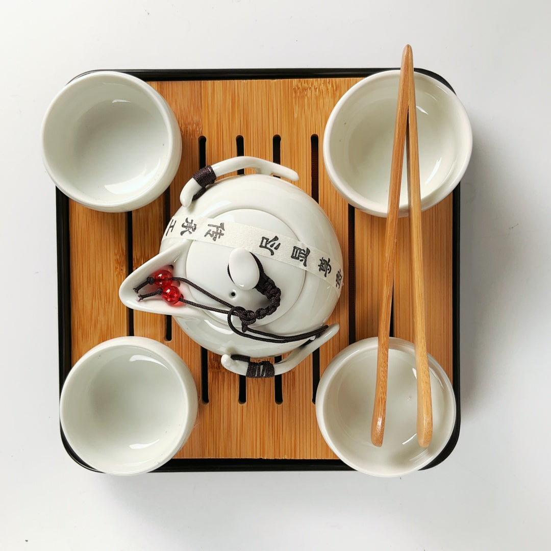 Portable Dehua Ceramic Tea Set
