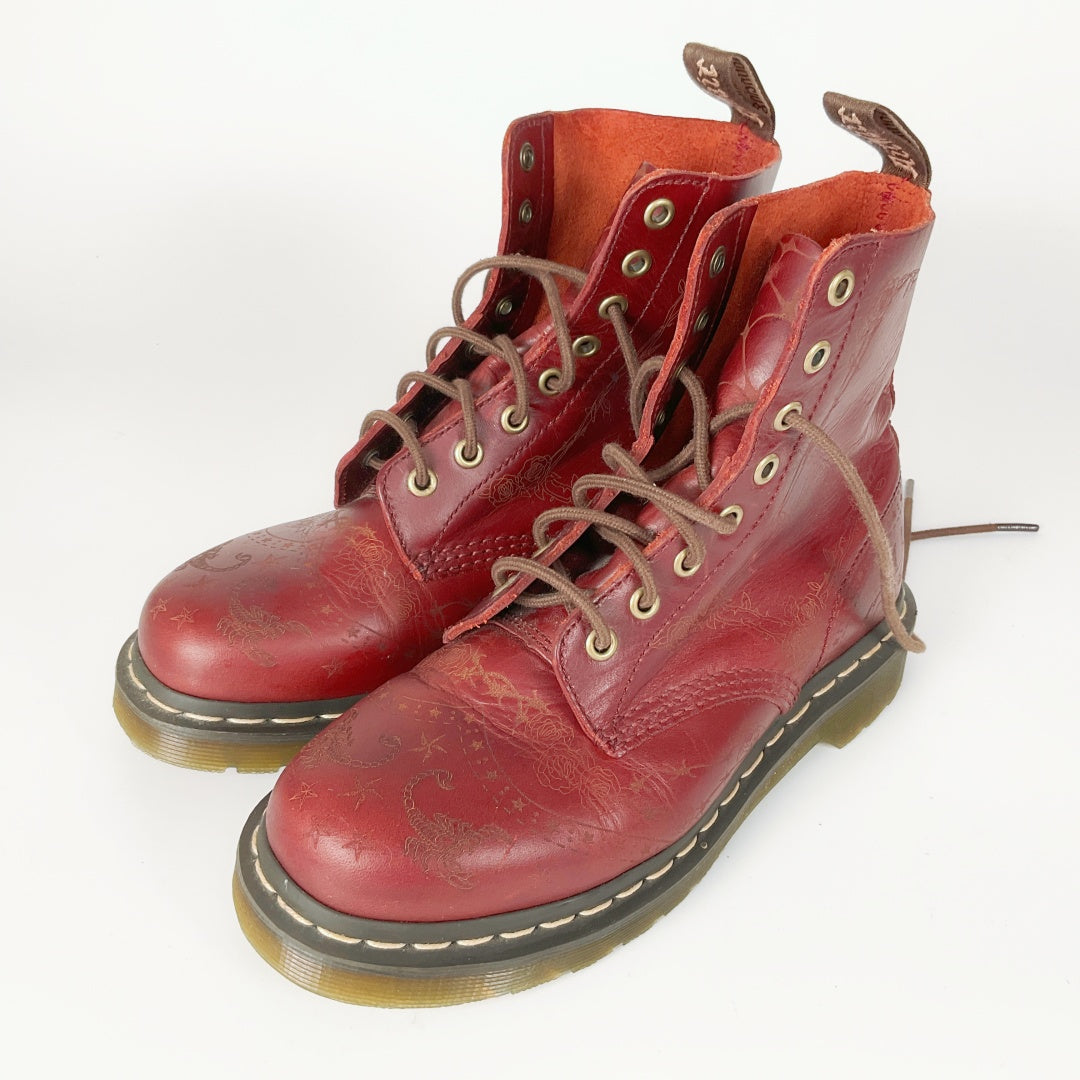 Dr. Martens Deep Red Vintage-Style Boots